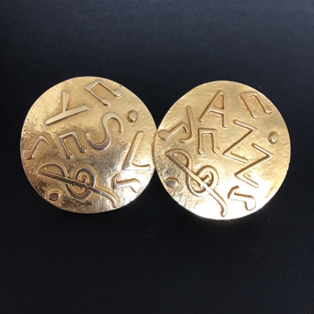 Yves Saint Laurent YSL/JAZZ  90’s vintage gold tone clip on earrings - Picture 2 of 8